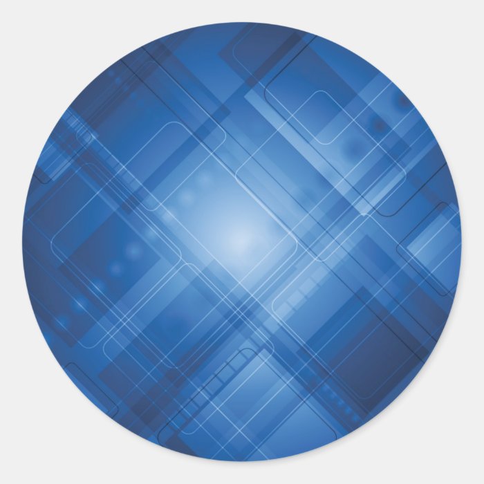 Dark blue hi tech background round sticker