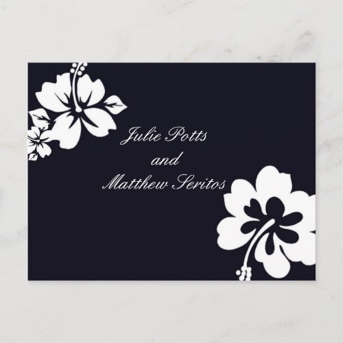 Dark Blue Hibiscus Wedding Invitation