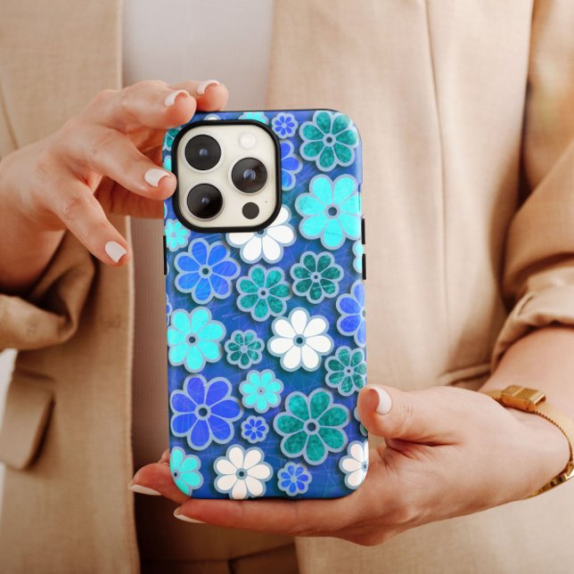 Dark Blue Hippie iPhone | 60s Hippie iPhone 13 Case-Mate iPhone Case (Creator Uploaded)