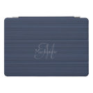 Dark Blue Horizontal Stripes Custom Monogram Name iPad Pro Cover Dark Blue Horizontal Stripes Custom Monogram Name iPad Pro Cover