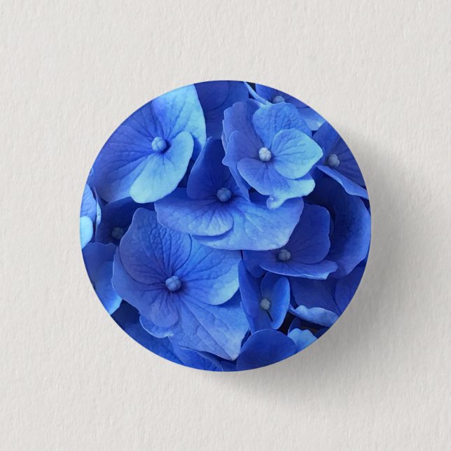 Dark Blue Hydrangeas Button (Front)
