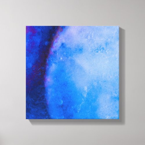 Dark Blue Ice Abstract Art Photo Canvas Print