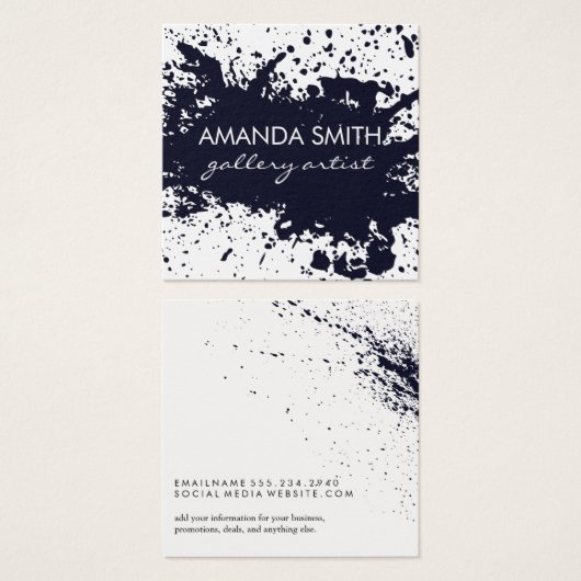 Dark Blue Ink Splatter (Front & Back)