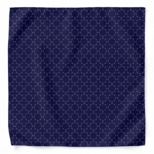 Dark Blue Islamic Geometric Pattern Bandana