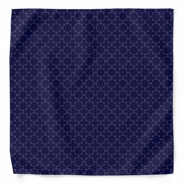 Dark Blue Islamic Geometric Pattern Bandana (Front)