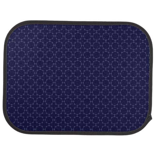 Dark Blue Islamic Geometric Pattern Car Floor Mat (Rear)