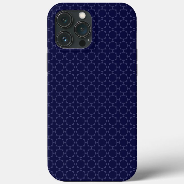 Dark Blue Islamic Geometric Pattern Case-Mate iPhone Case (Back)