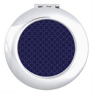 Dark Blue Islamic Geometric Pattern Compact Mirror