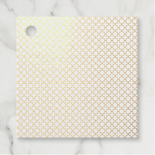 Dark Blue Islamic Geometric Pattern Foil Favor Tags