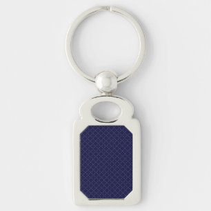 Dark Blue Islamic Geometric Pattern Keychain