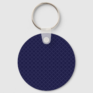 Dark Blue Islamic Geometric Pattern Keychain