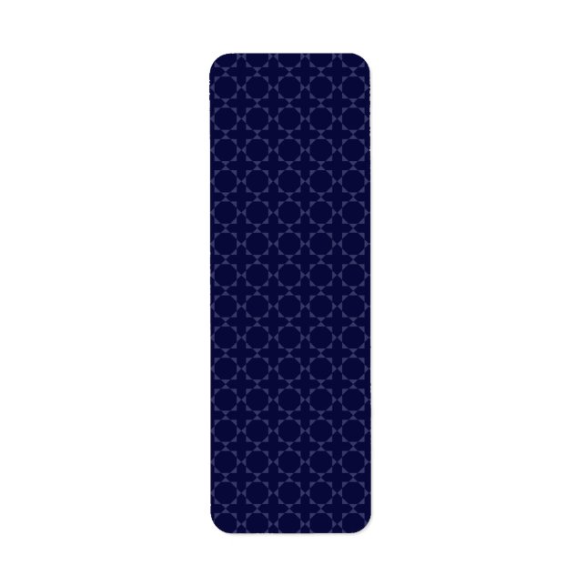 Dark Blue Islamic Geometric Pattern Label (Front)