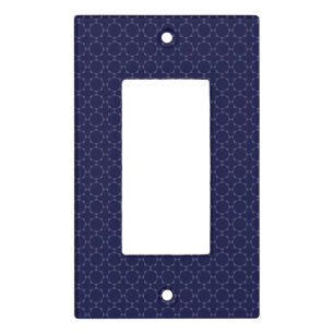 Dark Blue Islamic Geometric Pattern Light Switch Cover
