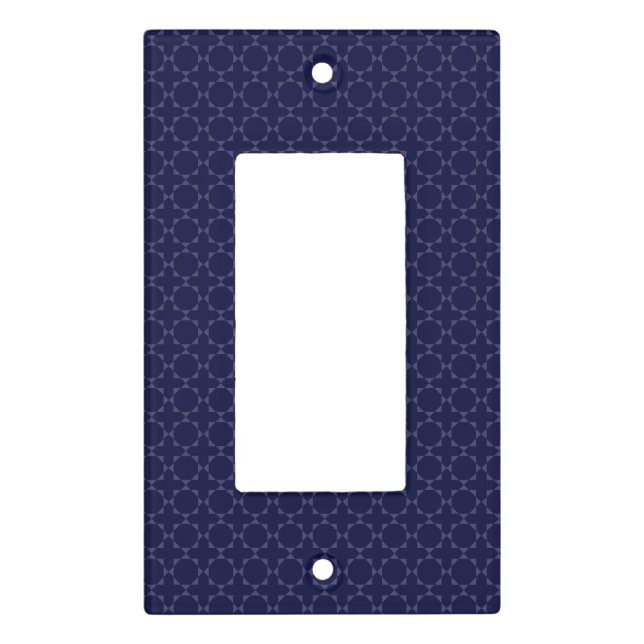 Dark Blue Islamic Geometric Pattern Light Switch Cover (Front)