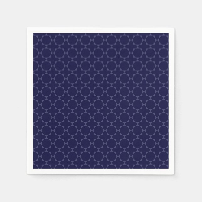 Dark Blue Islamic Geometric Pattern Napkins (Front)