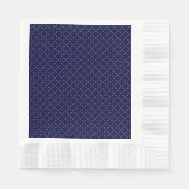 Dark Blue Islamic Geometric Pattern Napkins (Front)