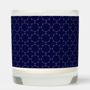 Dark Blue Islamic Geometric Pattern Scented Candle
