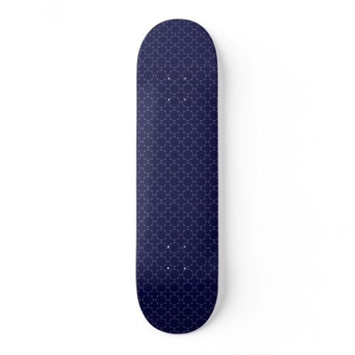 Dark Blue Islamic Geometric Pattern Skateboard