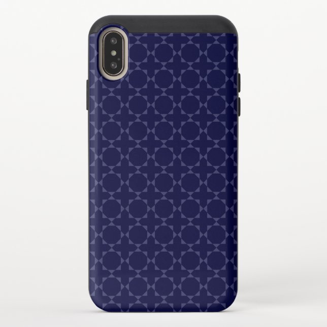 Dark Blue Islamic Geometric Pattern Uncommon iPhone Case (Back)