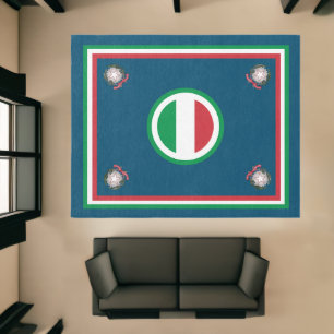 Dark blue Italy Carpet, Italian Flag, Emblem Rug