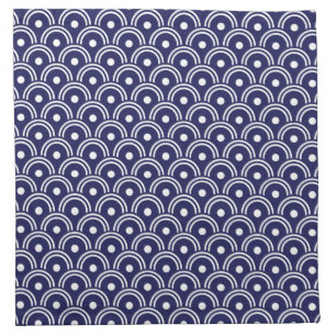 Dark Blue Japanese Scallop Pattern Napkin