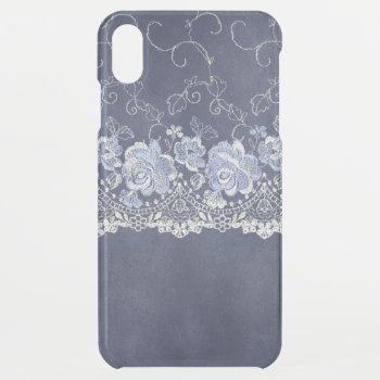 Dark Blue Lace Look Iphone Case by JLBIMAGES at Zazzle