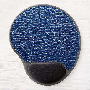 Dark blue leather pattern gel mouse pad