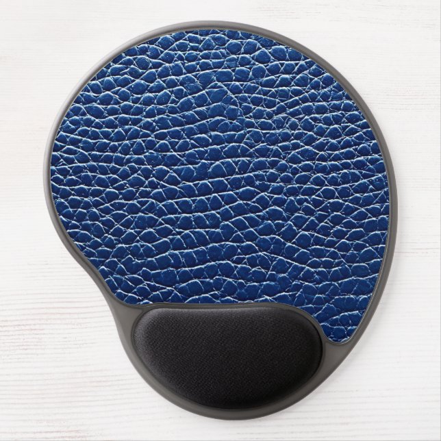 Dark blue leather pattern gel mouse pad (Front)
