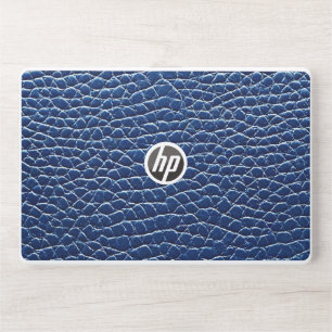 Dark blue leather pattern HP laptop skin