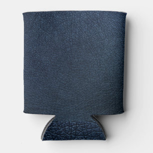 Dark Blue Leather Texture Surface Can Cooler
