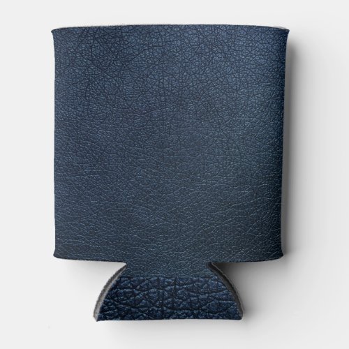 Dark Blue Leather Texture Surface Can Cooler