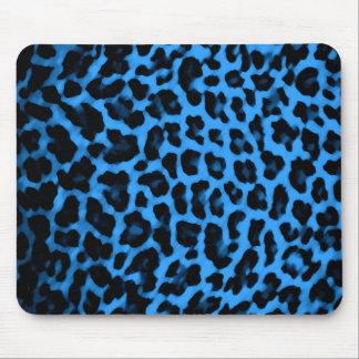 Dark Blue Leopard Print Mouse Pad