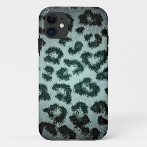 Dark Blue Leopard Print Skin Fur 2 iPhone 11 Case