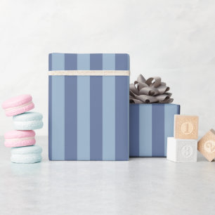 Dark Blue & Light Blue Stripes Wrapping Paper