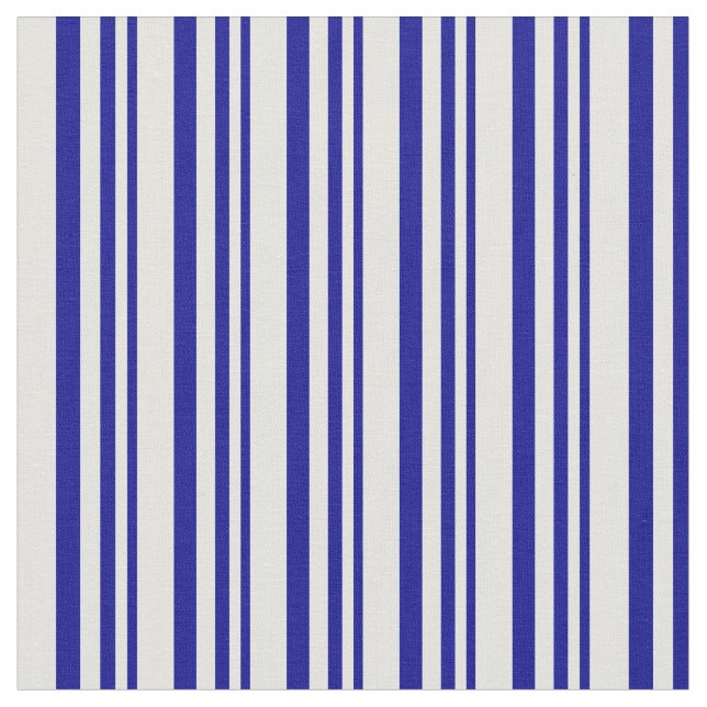 Dark Blue & Light Cyan Lined Pattern Fabric (Close Up)