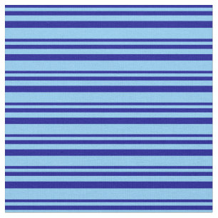 Dark Blue & Light Sky Blue Lines Fabric