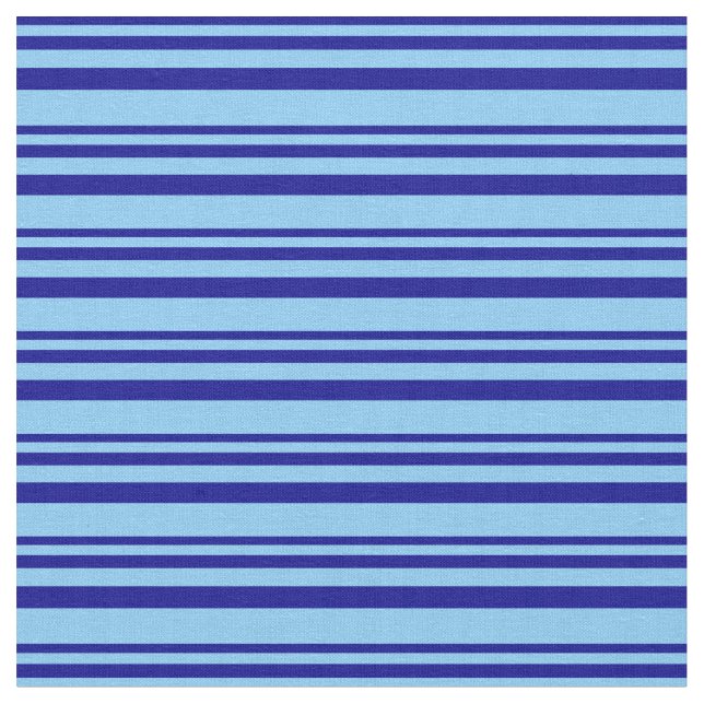 Dark Blue & Light Sky Blue Lines Fabric (Close Up)