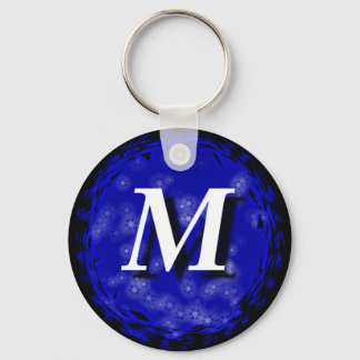 Dark Blue M Keychain