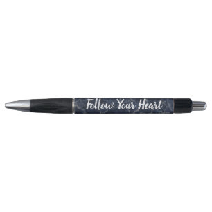 Dark Blue Marble Follow Your Heart Pen