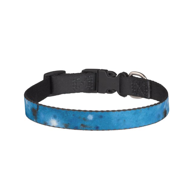 Dark Blue Marble Splat Pet Collar (Front)