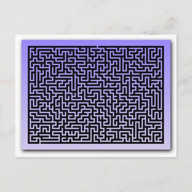 Dark Blue Maze Postcard (Front)