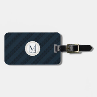 Dark Blue Men's Monogram Luggage Tag