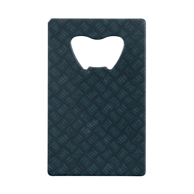 Dark Blue Metal Pattern Abstract Credit Card Bottle Opener (Front)