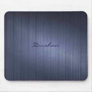 Dark Blue Metallic Design Brushed Aluminum Look Mouse Pad