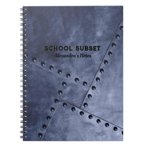 Dark Blue Metallic Design With Rewets Pattern Notebook