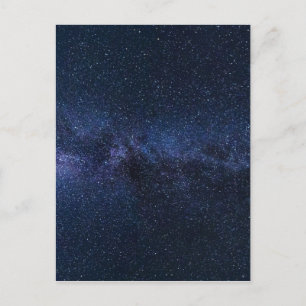 Dark Blue Milky Way Universe Stars Pattern Postcard