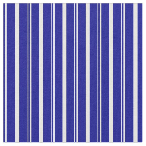 Dark Blue & Mint Cream Lines Pattern Fabric