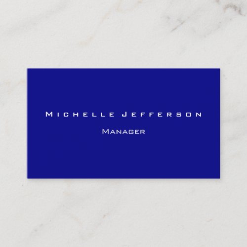 Dark Blue Modern Attractive Manager Business Card