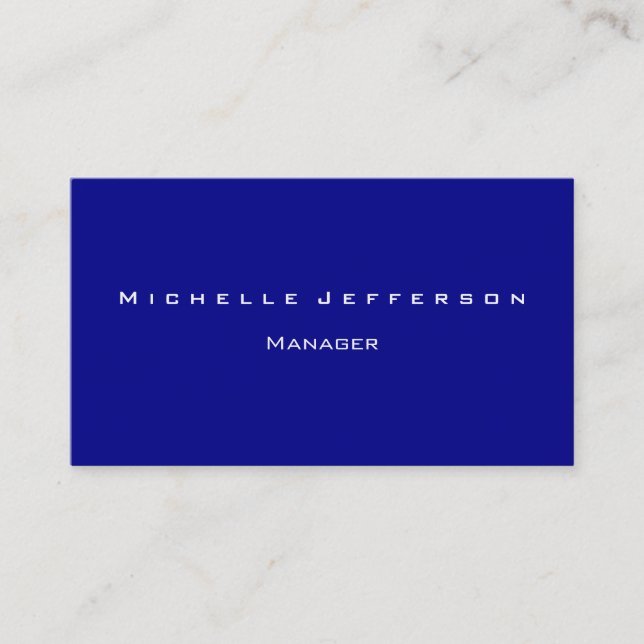 Dark Blue Modern Attractive Manager Business Card (Front)