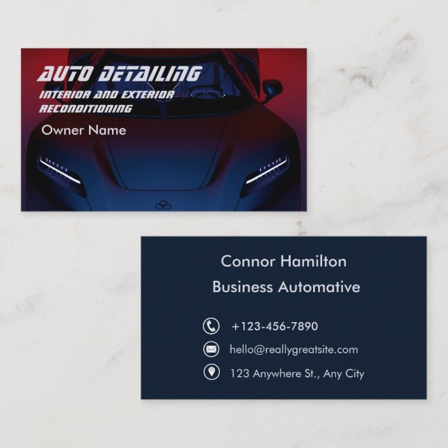 Dark Blue Modern Business Card (Front/Back)